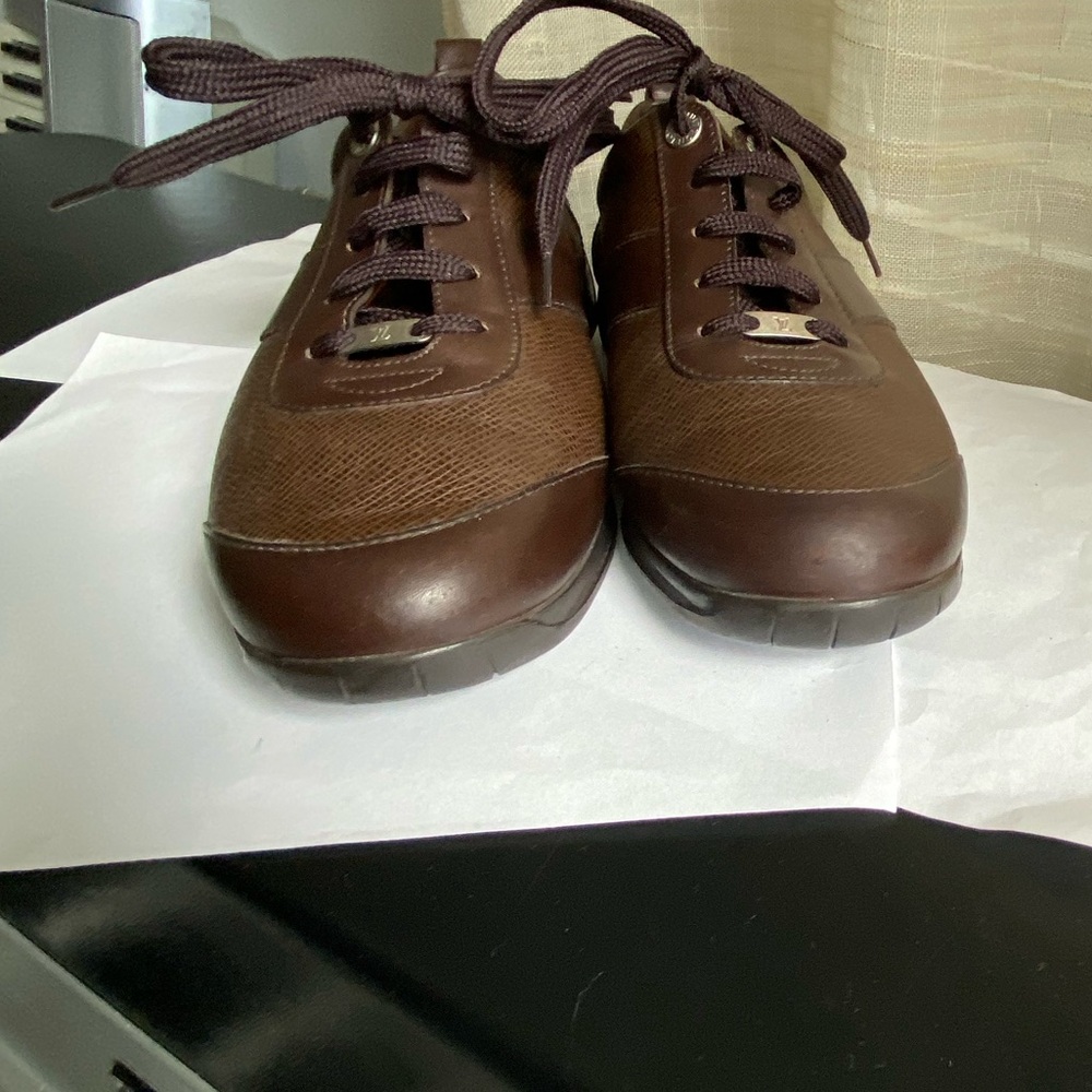 Louis Vuitton Brown Leather Men's Shoes LV sneakers - Picture 7 of 16